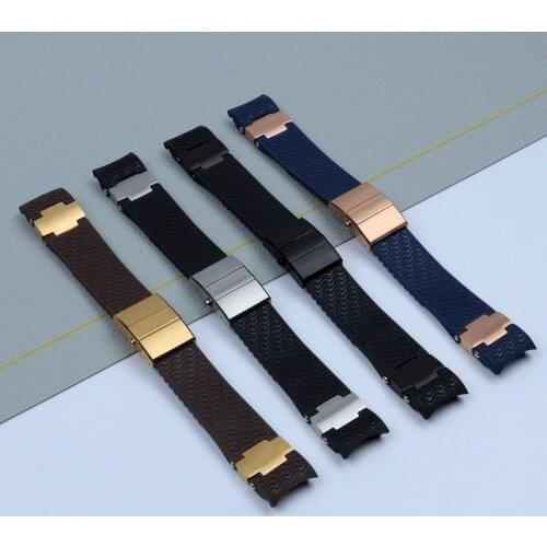 22-20mm Black Brown Blue Waterproof Silicone Rubber Wrist Watch Band Belt For Nardin MARINE DIVER Strap Watchband accessories