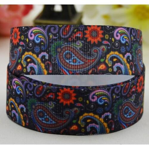 7/8'' 22mm,1" 25mm,1-1/2" 38mm,3" 75mm Paisley Cartoon Printed grosgrain ribbon party decoration 10 Yards X-02434