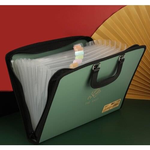 Retro Color Large Capacity A4 Expanding File Folder Bag 13 Layers Document File Bag Organizer Holder Office Stationery