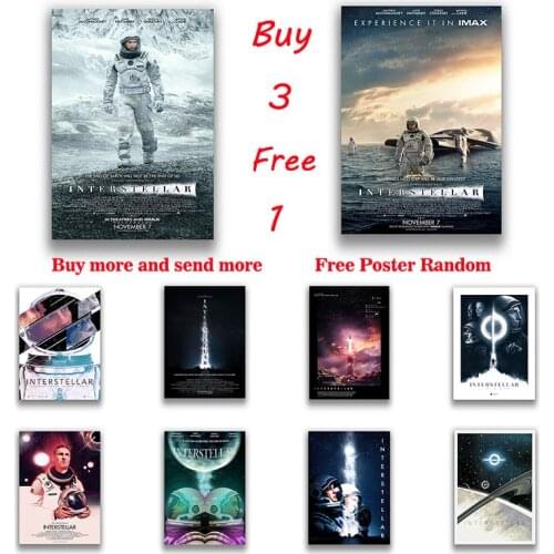 Classic Movie Interstellar poster Nolan McConaughey Vintage Poster Wall Stickers For Home Living Room Bar Decoration