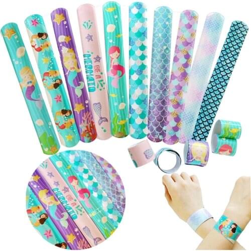 Little Mermaid Theme Party Clap Circle Toys Under The Sea Mermaid Princess Girls Birthday Party Favors Gifts Baby Shower decor