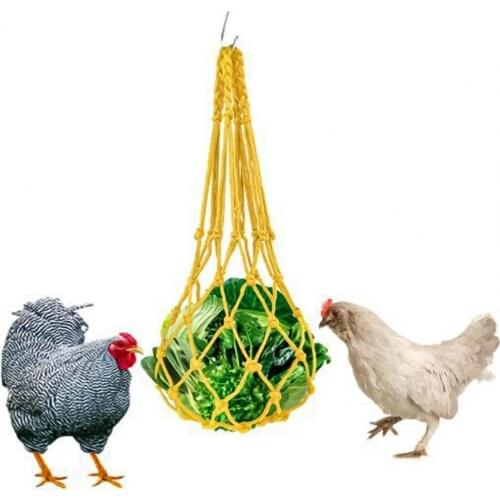 Mesh Bag Strong Bearing Portable Widely Application Capacity Nylon Chicken Vegetable Hanging Feeder Pouch Coops for Outdoor