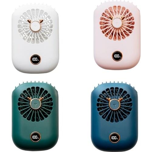Hand-free Neck Fan, Neck Fan, Portable USB Rechargeable Pocket Fan 1800mAh, 3 Wind Speeds, for Outdoor, Office, Travel 19QE