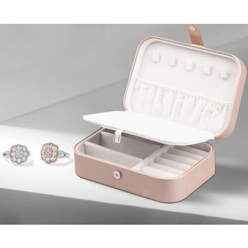 New Design Pu Leather Jewelry Box Portable Jewelry Organizer Travel Jewelry Case Boxes With Button Storage Women Gift