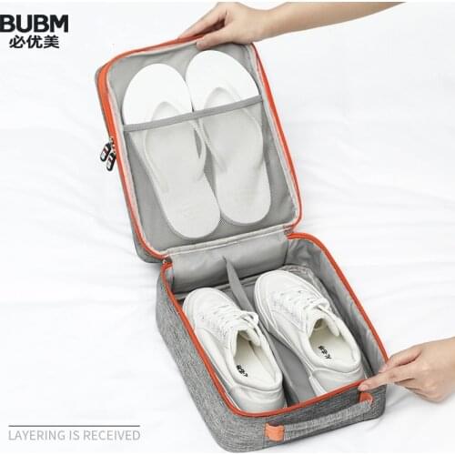 BUBM Foldable Waterproof Shoe Pouches Organizer-Three Layers Shoes Sorting Bags Zipper Tote Convenient Storage Organizer