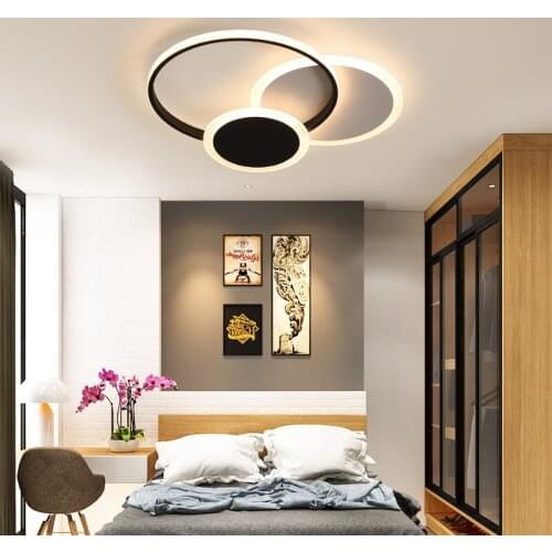 Modern LED Chandelier For Living room Dining Bedroom luminarias para teto Black/White Plated AC90-260V Lighting Light Fixture