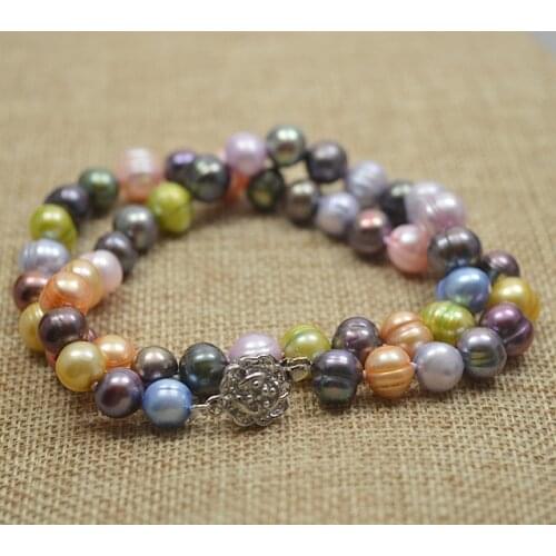 Unique Pearls Jewellery Multicolor Pearl Necklace White Potato Natural Freshwater Pearl Necklace Perfect Women Gift Fine Jewelry