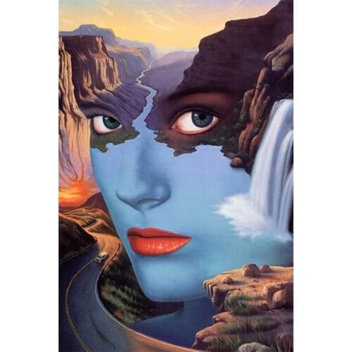 Cross stitch diamond embroidery "womans face" waterfall pattern full DIY 5D diamond painting rhinestone mosaic decoration