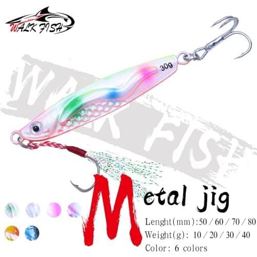 WALK FISH 10G/20G/30G/40G Metal Jig VIB Vibration 3D Eyes Sinking Fishing Lures Hard Bair Spinner Spoon Winter Fishing Tackle