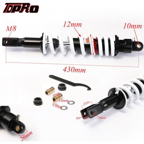 TDPRO 430MM 17'' Rear Shock Absorber Motorcycle Damper Shocker Suspension For Harley Scooter 150cc 200cc 250cc Dirt Pit Bike ATV