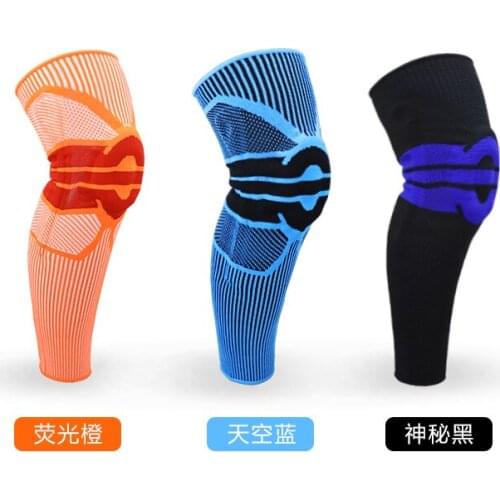1 piece Patella Knee Protector Brace Silicone Spring Knee Pad Basketball Knitted Compression Elastic Knee Sleeve Support Sports