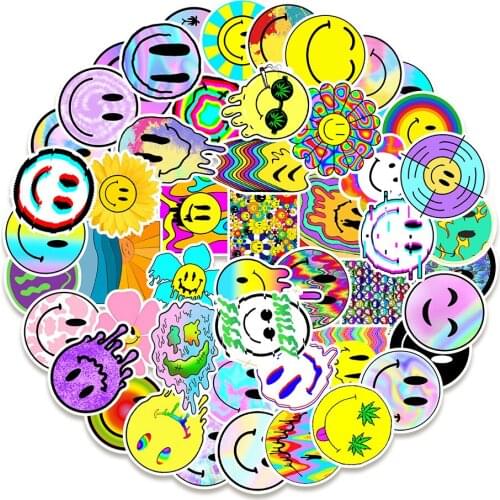 10/30/50PC Smiley Graffiti Stickers Car Trunk Water Cup Computer Waterproof Stickers Wholesale