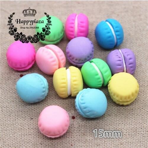 10pcs 15mm Mix Colors Kawaii Clay Macaron Handmade Miniature Food Art Supply DIY Craft Decoration