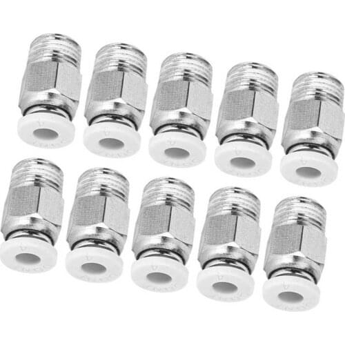 10Pcs Straight Pneumatic Fittings Silver M10 Thread 3D Printer Accessories PC4-01 high quality