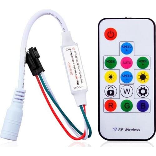 100pcs SP103E 14Key RGB Wireless Remote Mini RF LED Controller DC 5V 12V WS2812 WS2811 Color For 5050 5630 3528 LED strip