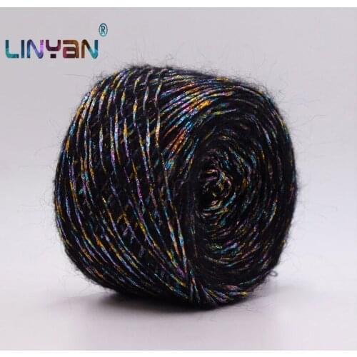 200g Mohair metallized thread yarn coarse mercerized yarn knitting yarn acrylic chenille burly spun crochet yarn zl4