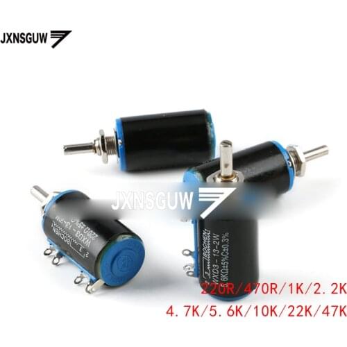 5PCS WXD3-13-2W 220R 470 Euro 1K 2.2K 4.7K 5.6K 10K 47K precision multi-turn potentiometer