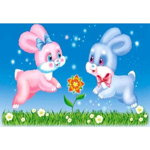 5D diamond painting doll rabbit animal round diamond embroidery mosaic picture cross stitch DIY decoration handmade gift