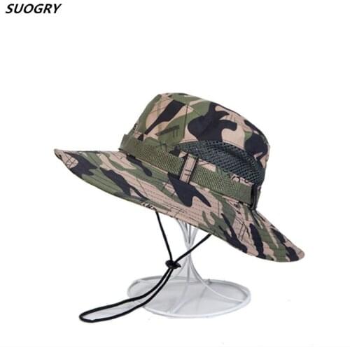 6 Colors Military Camouflage Bucket Hats Jungle Camo Fisherman Hat with Wide Brim Sun Fishing Bucket Hat Camping Caps