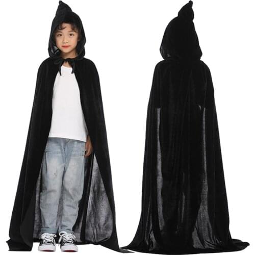 8 Colors Elf Witch Cosplay Cape Long Cloak Hollowee Cosplay Cape Robe Hooded Cloak Baby Kids Girls Boys Party Costume Пальто