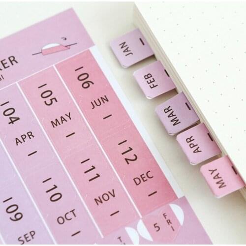 8pcs/set Rainbow Gradient Hand Account Calendar Index w45 Lovely Masking Dairy Stationery Sticker