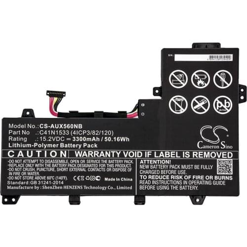 Cameron Sino 3300mAh Battery For Asus Q524U,Q524UQ-BBI7T14,Q534U
