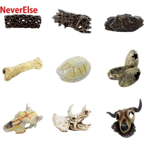 Aquarium Pet Decoration Creative Artificial bones shell cattle head trunk Hiding cave for Fish Tank Home Ornaments Accessories