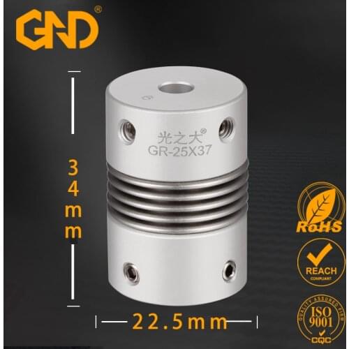 Aluminum coupling D22.5 L34 servo motor bellows coupler flexible for metal bellows