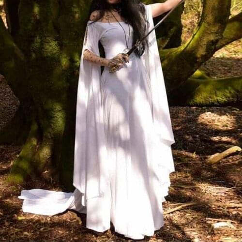 AniLV Ancient Greek Goddess Fairy White Dress Costume Medieval Viking Castle Princess SCA LARP Cosplay