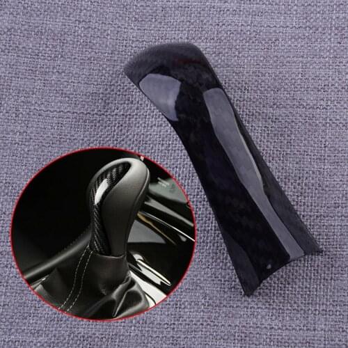 Car Black Carbon Fiber Gear Shift Knob Head Cover Trim Fit for Infiniti Q50 Q60 2020 2019 2018 2017 2016 2015 2014