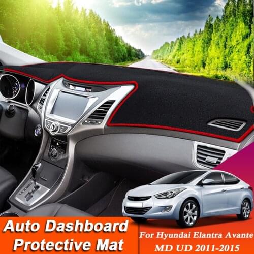 Car Styling For Hyundai Elantra Avante MD UD 2011-2015 Dashboard Mat Protective Interior Anti-Pad Shade Cushion Auto Accessory