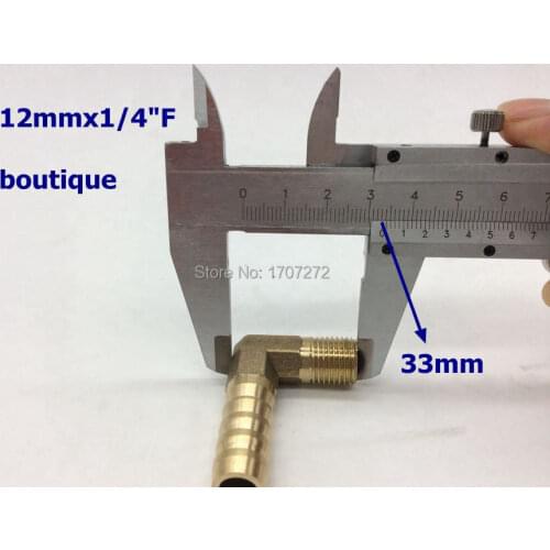 Free shipping 12mm Hose Barb x 1/4" inch Male BSP Thread Elbow Brass Barbed Fitting Coupler Connector Adapter