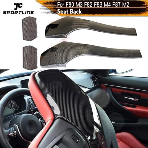 Carbon Fiber Car Inner Seat Back Covers Trims for BMW F80 M3 F82 F83 M4 Sedan Coupe Convertible 2014 - 2018
