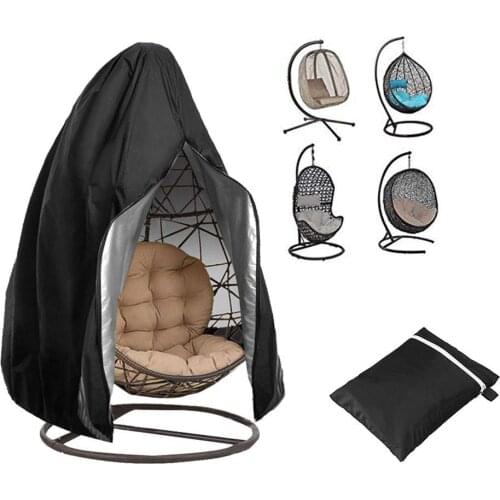 Zipper Hanging Egg Chair Cover Waterproof Patio Swing Dustproof Chair Cover For Outdoors PVC Coating