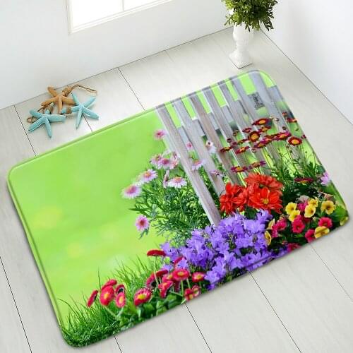 Color Flowers Non-Slip Bath Mat Indoor Floor Mat Bedroom Kitchen Doormat Washable Balcony Carpet Absorbent Foot Pads Home Decor