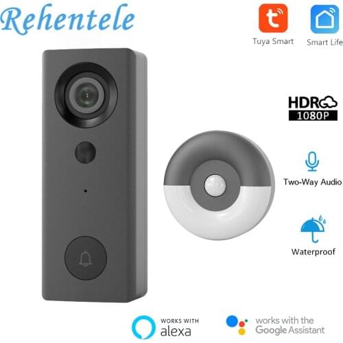 Tuya Smart Home WiFi Wired Video Doorbell 1080P HD Doorbell with Security Camera Two-Way Talk Support Alexa Google Home Doorbell