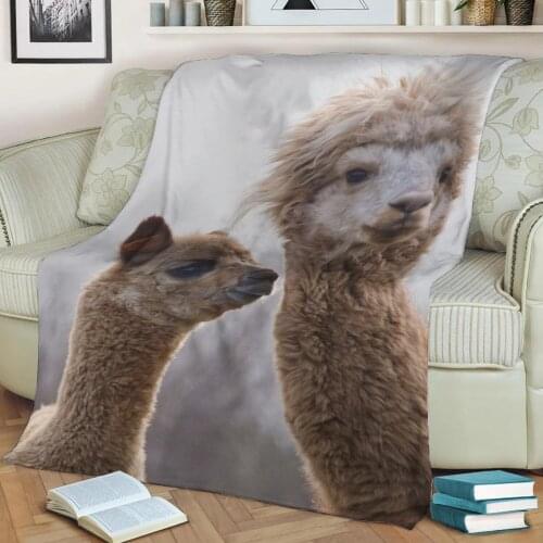 Alpaca On Farm Flannel Throw Blanket 3D Printed Keep Warm Sofa Child Blanket Home Decor Textiles Dream Family Gift