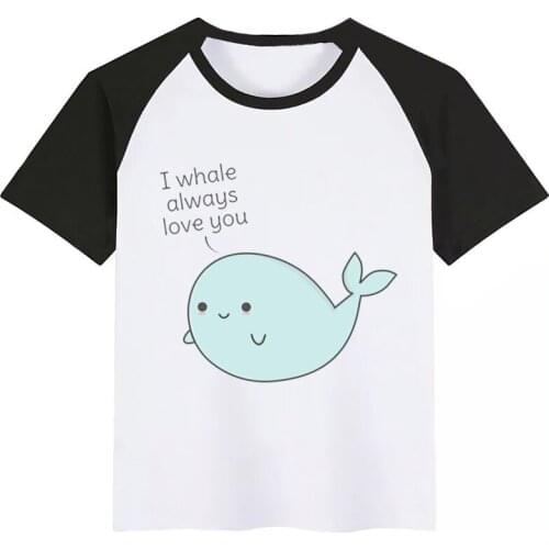 Cute Whale Pun Baby Girls Tshirt Boy Summer Short-Sleeved Casual T-shirts Kids Childrens Fashion Tops Girls Summer Tee