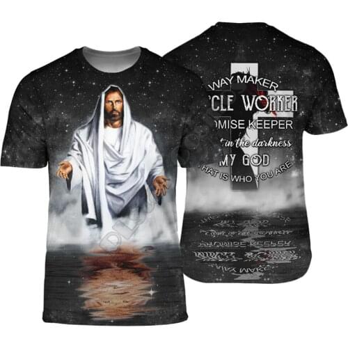 PLstar Cosmos Jesus 3D Printed t-shirt Harajuku Streetwear T shirts Hip hop Men For Women Short Sleeve style-1