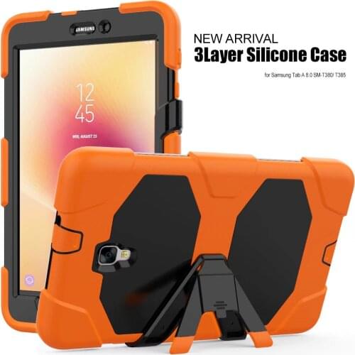 Hybrid Shockproof Armor Cover Case For Samsung Galaxy Tab A 8.0 T380 T385 Tablet Case Holder Heavy Duty Kickstand Cover Shell