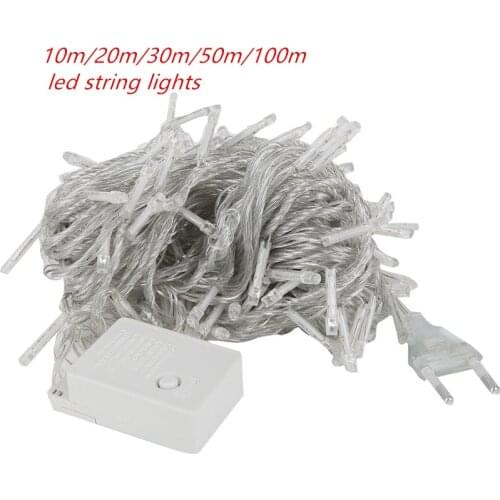 String Light 100LED 10M Christmas/Wedding/Party Decoration Lights garland AC 110V 220V outdoor Waterproof led lamp 9 Colors led