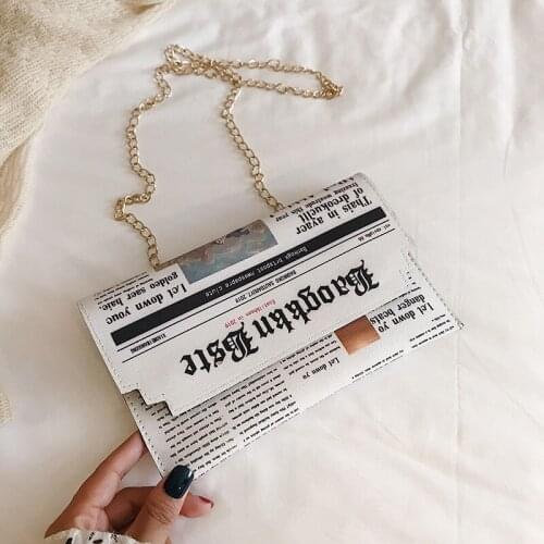 Hot Sale Women Messenger Bag Cool Fashion Lady Small Bag New Lettered Clutch Handbag Shoulder Bag for Women Chain New Spaper Bag