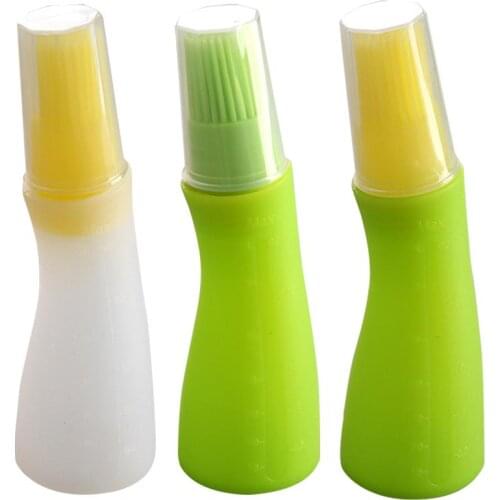 Basting Brushes With Lid Silicone Heat Resistant Pastry Brush Oil Brush Barbeque Kitchen Baking Oil Brushes For Cooking BBQ