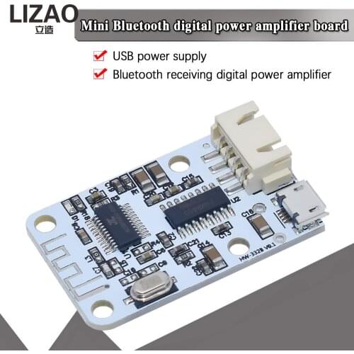 WAVGAT Wireless Bluetooth 4.0 Stereo Audio Receiver Module Digital Amplifier Sound Loud Board Micro USB 3W+3W 5V DC For Arduino