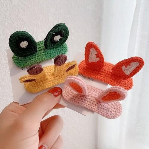 Korean Ins Sweet Hair Clip Cute Woolen Cartoon Animal Fox 3D Hairpin Kawaii Net Red Hairclip Cute New Hair Accessories for Women
