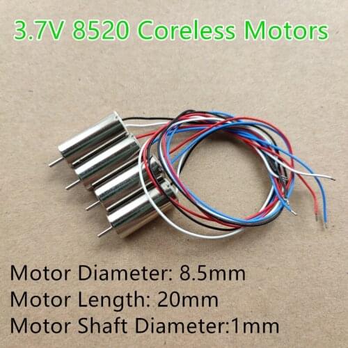 8520 8.5mm*20mm Coreless Motor DC 3.7V High Speed NdFeB Strong Magnetic DIY RC Drone Aircraft Quadcopter Spare Parts