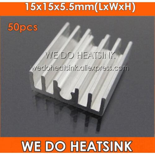 WE DO HEATSINK 50pcs 15x15x5.5mm Power 1W 3W 5W LED Graphic Card Heat Sink Aluminum