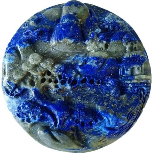 Natural Crystal Lasurite Hand Carving Pendant Quartz Palm Stone Reiki Healing Mineral Chakra Craft Energy Home Decoration Gift