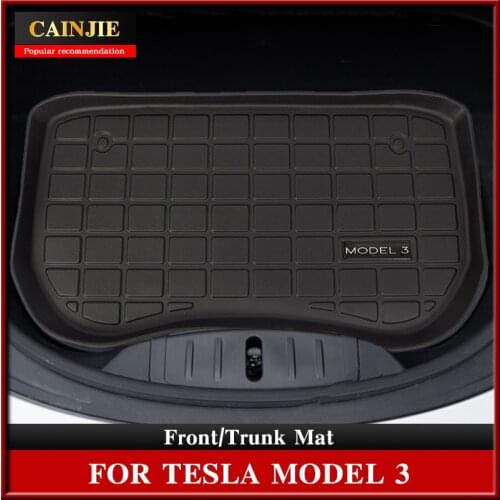 New Model 3 Car Front Trunk Mat For Tesla Model 3 2021 Accessories TPE Upper Trunk Mat Waterproof Lower Trunk Mat