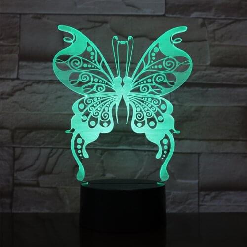 New Butterfly Colorful 3D Small Night Light Touch Remote switch control USB Table Lamp LED Table Lamp Bedroom Gift For Kids 1745